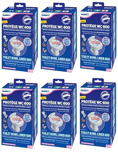 Dr. Helewa Carebag WC Toiletten Hilfe Cleanis Wegwerf Toilette Urlaub Outdoor Camping Caravan Wohnmobil Boot Bus Toilettenstuhl Eimer Medizinische Pflege Behinderung (6 Set=120Stk)