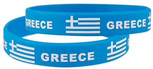 Evankin Forest Country Flag Unisex Silicone Bracelet Rubber Sports Fashion Wristband(Greece,one size)