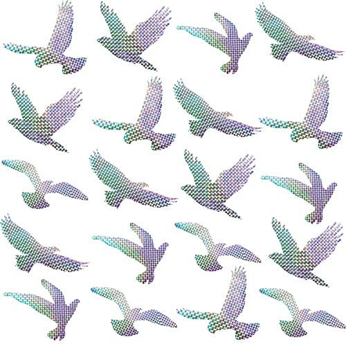 Boao 20 Stück Anti-Kollision Warnen Aufkleber Warnen Vogel Fenster Haftet Verhindern Menschen und Vogelschlägen auf Fenster Glas, 5 Stilen