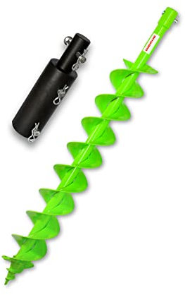 WERHE tarière de terre pour foreuse avec adaptateur de 25 mm à 20 mm ⌀80 mm, longueur 80 cm - tarière pour puits, tarière pour plantation d'arbres, tarière de terre, tarière pour pieux