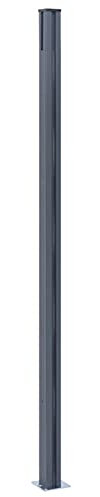 Tidyard 2 STK. Zaunpfosten Garten-Zaunpfosten mit Kappen für Sichtschutz Elemente WPC Zaun Windschutz Garten Sichtschutzzaun Gartenzaun Alupfosten Dunkelgrau 185 cm Aluminium