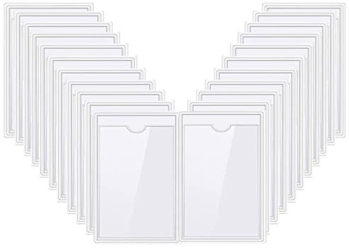 50 Stück Selbstklebetaschen Transparent für Einsteckschilder Klarsichthüllen Zum Kleben | Kartenhüllen Wasserdicht | Parkausweis-Inhaber-Ticket, Rechtecktaschen für Dokumente, Prospekte, Flyer, Fotos