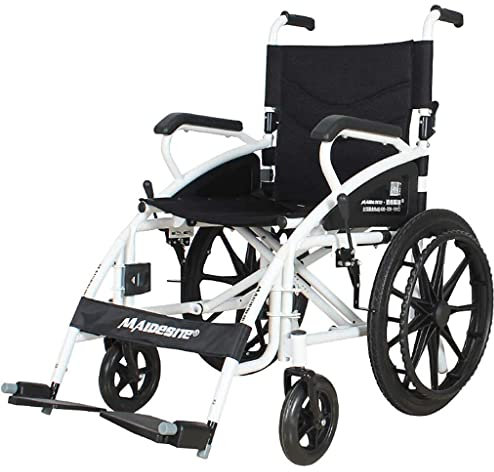 Samnuerly Rollstühle Faltbare Leichte Rollstühle mit Bremsen und abnehmbarem Pedal, kompakter Transportrollstuhl mit Stahlrahmen, für Sen