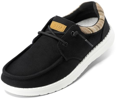 STQ Business Casual Shoes for Women with Arch Support Women's Boat Summer Orthopedic Shoes for Travel and Business Black US 8