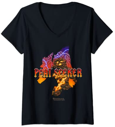 Islay Whisky Peat Seeker Peat Monster Coastline Islay V-Neck T-Shirt