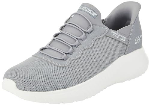 Skechers Bobs Squad Chaos Daily Hype, Sin Cordones Hombre, Gray Knit, 42 EU