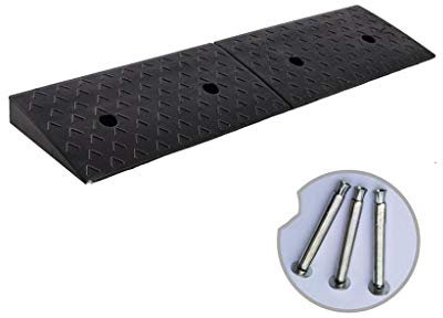 ANSNOW Sicherheits-Gummirampen, 5–10 Cm, Schwarz, Langlebig, Laderampen Für Schwere Lkws, Wohnwagen, Bergauf-Pad, Straßenrandrampen Für Den Außenbereich, Verschiedene Rampen/Schwarz/98 * 25 * 8Cm