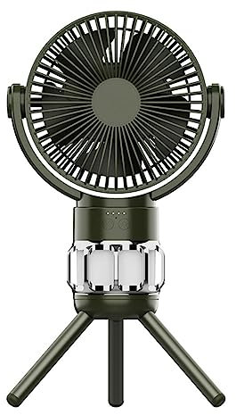 liovitor Ventilateur de camping portable USB 10000MAh Ventilateur de plafond de camping en plein air LED Lumière Trépied Stand Ventilateur de bureau B