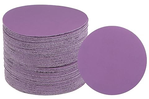 uxcell 50pcs 1500 Grit Purple Sanding Discs 3 Inch Hook and Loop Aluminum Oxide Orbital Sanding Pads Paper Wet Dry Polish for Metal Woodworking Drywall