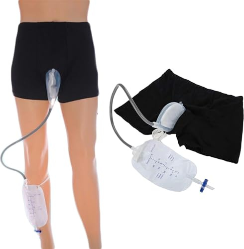 Pantalones De Incontinencia Para Hombres, Sistema Urinario Soporte De Orina Para Pierna Resistente A Fugas De Silicona Pantalones De Urinario Reutilizable Avialable Para Anciano ( Size : Medium (69-92