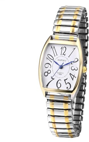 Avaner Women's Easy Reader Watches Ultra Thin Stretch Wrist Watches with Elastic Band