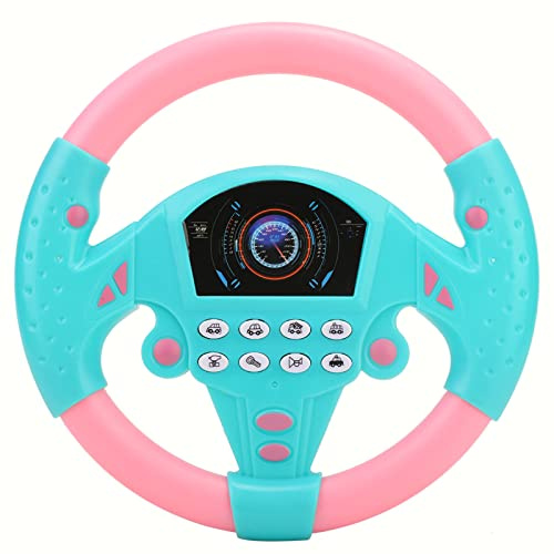 Kleines Lenkradspielzeug, Babypädagogisches Copilot-Lenkrad, Musik, Kinder, Intelligentes Spielzeug, Simulation, Autofahren, Spielzeug Kinder, Geschenk (Rosa und Blau)