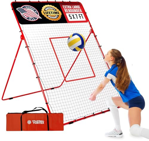 Volleyboll Rebounder Net – 18 cm x 15 cm justerbar studsrygg volleyboll övningsnät studsar för att förbättra stötande, spikning, servering – bärbar reseträningsutrustning designad av en tränare