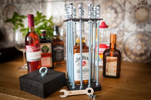 Totoll Shop Alkoholkäfig - Das einzigartige und lustige Geschenk mit 85 Muttern zum Öffnen – Originelle Box für Whisky, Wein und mehr – Hochwertige und kreative Geschenkidee für Männer und Frauen