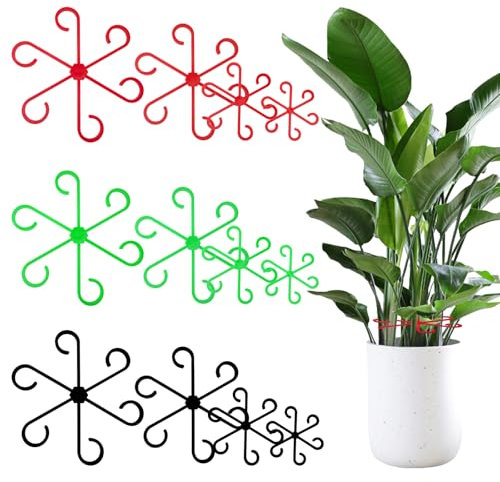 12 Clips Pour Plantes Vivaces Support de Tige de Plante,Porte-Tiges Tuteur Plante, Tuteur Plante Interieur Pour Les Supports Grimpants Monarques Et Les Fleurs de Taro,Les Hortensias Tomates,3 couleurs