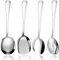 Serving Spoon, 4 PCS Spoons, Large Soup Spoons, Cutlery Set with Slotted Spoon and Serving Spoons, Table Spoons, Spoons Cutlery, Spoon Set for Serving Kitchen Cooking Restaurant Banquet