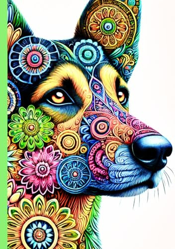 Tierische Inspiration: Gepunktetes A5 Notizbuch mit 200 Seiten im Mandala-Design Hund