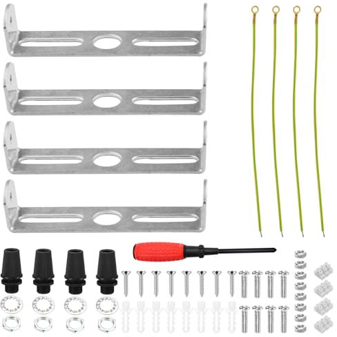 BlueXP Soporte de Luz de Techo de 95 mm, 4 Piezas Accesorios de Repuesto para Soporte de Montaje de Luz Soporte de Lámpara de Techo de Metal con Tornillos de Techo para Fijar Colgante de Pared