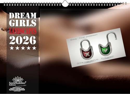 Sexy Dreamgirls Landscapes DIN A3 Kalender Querformat für 2026 Girls Erotik - Seelenzauber
