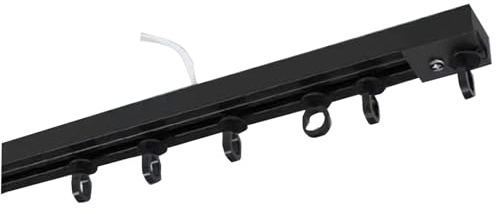 Borrfri gardinbana, självhäftande monorail-slid, tyst remskivasystem, självhäftande gardinskena utan borrning(Black,90cm(35.4inch))