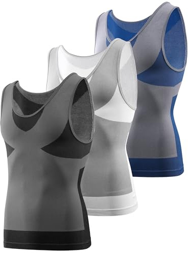 MEETYOO Canotta a Compressione da Uomo,Camicia Compressione Asciugatura Maglietta Senza Maniche Modellante e Snellente Body Shaper Tee Shirt Runnig Sportiva Fitness