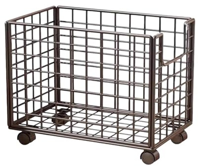 Generic Carrello Portabiancheria in Filo Metallico con Ruote, Organizer per Tappetini, Cesto Multifunzionale E Alla Moda per Vestiti Sporchi, per Bagno O Came, Nero