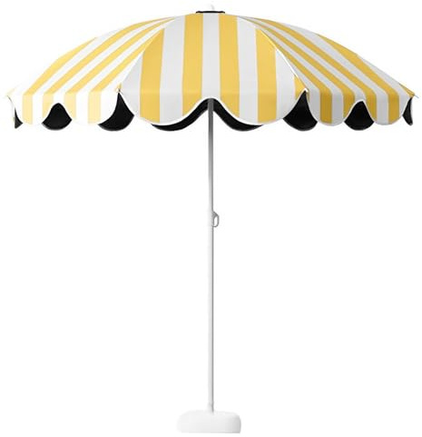 Strandschirm, gelb-weiß gestreift, tragbar, leicht, Terrassenschirm, UV-Schutz, lichtbeständiger Stoff, ideal für Outdoor, Garten, Picknick und Reisen