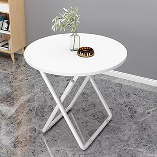 YCVAWEOD Tavolo da Pranzo Rotondo Pieghevole Portatile 70 cm - Top in Marmo Nero con Staffa Metallica Ideale per mobili da Esterno a Risparmio di Giardino da Giardino Balcone LWX