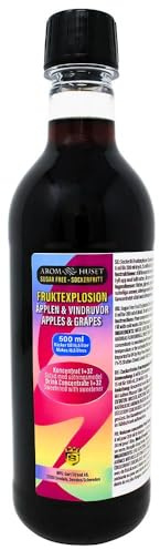 Äpple & vindruvor stilldryck – koncentrat 500 ml ger 16,5 l dryck utan socker | Blandningsförhållande 1:32 | innehåller äppel- och druvjuicekoncentrat | högkoncentrerat