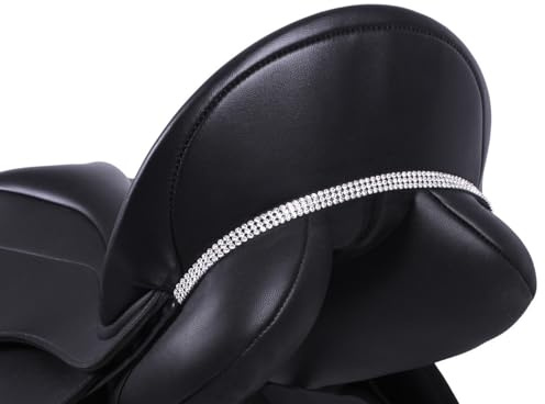 QHP Sattelschmuck Satteldeko für Pferdesattel – Glitzernde Verzierung – Mit elastischen Bändern