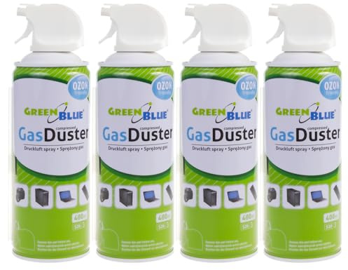 Green Blue GB400 Spray ad aria compressa, 4 x 400 ml, per la pulizia dell'aria compressa