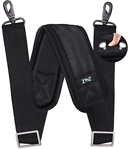 ZINZ 79 inch Shoulder Strap, Extra-thick Fixed Cushion Pad and Dual Clasps Universal Replacement Strap with Metal Swivel Hooks for Laptop Bags, Luggage Bags, Camera, Crossbody (200cm,Black)