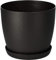 Flower Pots 6 Colours 8 sizes Matt Plastic Plant Pots Planter + Saucer Tray Deco (Black Graphite Matt, 30 cm)