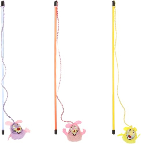 Flamingo Juguetes para Gatos - caña de Juego para Gatos Teta Rat con ratón 46,5cm Multicolor – Ninguna selección de Color Posible