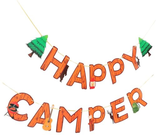 Garneck Camping Wimpelkette Banner Aus Polyester Satz Hängende Party Dekoration Für Outdoor Campingfeiern Wetterbeständig Und Langlebig