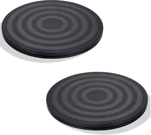 2 Pièces Tourne-Disque Rotatif, Plaque Tournant Rotatif 360 Degrés, Universel Pivotant Plateau Tournante de 20 Cm, pour Artisanat, Plantes, TV, Ordinateurs Portables, Moniteur