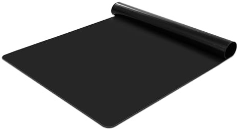 KitchenRaku Große Silikonmatte, Rutschfeste Tischunterlage, Hitzebeständige Antihaftmatte,Silikon Unterlage Antihafte Tischmatte Arbeitsmatte Thekenmatte (Schwarz, 40x30x0.07cm)