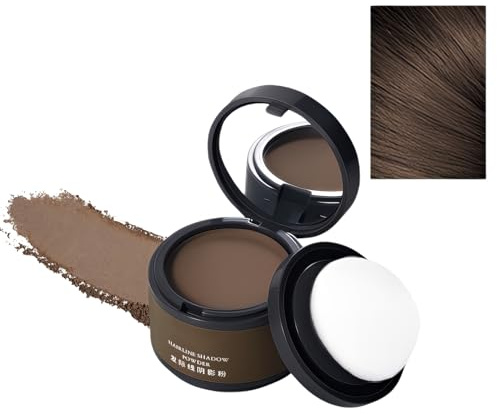 Hairline Powder Instantly Conceals Hair Loss, Quick Cover Up Hair Edge Control Hairline, Windproof & Sweatproof Hair Root Cover Up Powder with Mirror and Puff,Thin Hair Powder 4g