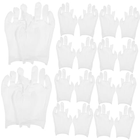 PRETYZOOM 12 Paare Baumwollhandschuhe Mit Fingern Handschuhe Zum Schlafen Warme Arbeitshandschuhe Atmungsaktiv Über Nacht Fingerlose Handschuhe Erwachsene Handbefeuchtung Weiß Baumwolle