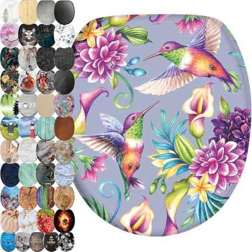 Sanilo Toilet Seat, Great Range of Colorful Toilet Seats, Stable Hinges, Easy to Mount (Hummingbird)