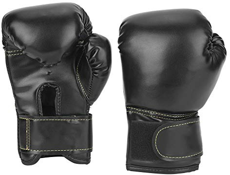 SUNGOOYUE Barn Boxning Handskar Träning Sparring Handskar Thailändsk Kickboxning för Barn Ungdom 3-10 år med Krokdesign Andningsbar Pu Läder för Taekwondo Sandväska (Svart)