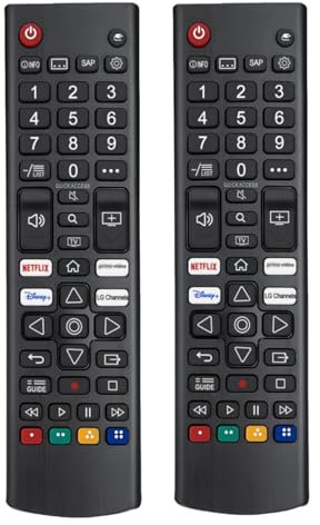 (Pack of 2) Universal Remote for LG TV Remote Control (All Models) Compatible with All L G LED OLED LCD UHD HDTV HDR Webos 4K 8K Smart TV with Netflix,Video,L G Channels Button,Disney Plus