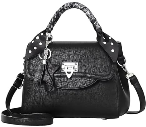 Tigpoy Women’s Satchel Handbag, Satchel Purses for Women, Stylish Style Bag with Adjustable Crossbody Strap, Daily Shoulder Bags, Top Handle Shoulder Bag Multi Pocket Purse (Black)