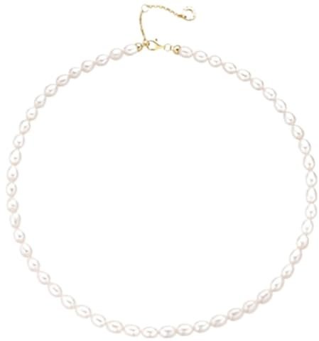 Pärlhalsband Fest Bal 925 Sterling Silver Dam Pärlhalsband Spett Smycketillbehör Pärlsmycke(Gold)