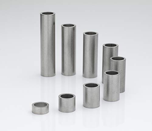 Edelstahl Distanzhülsen, Abstandshülsen – ohne Innengewinde, M8 Schrauben beweglich durchsteckbar – 12 x 9 x 1.5 mm (Außen x Innen x Wandstärke) – 10 Stück, Länge 20 mm