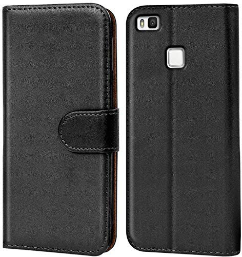 Verco Funda para Huawei P9 Lite, Telefono Movil Case Compatible con Huawei P9 Lite Libro Protectora Carcasa, Negro