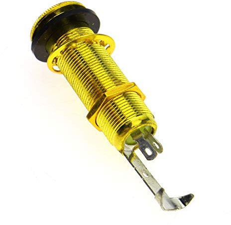 Lange Ausgabe Stereo Barrel Jack Stecker Messing Buchse für Bass E Gitarre Gold