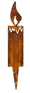 Rostalgie Edelrost Kerze zum Stecken klein 14x4cm Garten Deko Weihnachten Advent