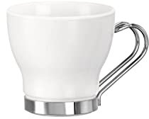 Bormioli Rocco Bianco Bicchiere Punch Oslo Manico in Acciaio Inox in Vetro, 10 cl