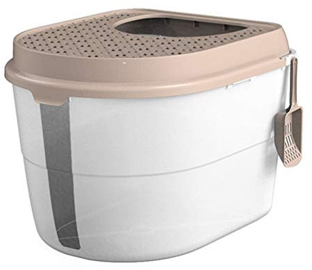 KUANDARYJ Leicht zu Reinigen Komplett Geschlossen Katzentoilette, Hohe KapazitäT Katzenklo, Einfacher Sandwechsel, GrößE:54.3 * 43 * 38.3cm Stark, Brown